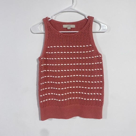 LOFT Tops - Loft Coral Knit Sweater Tank Top